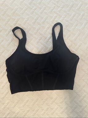 Black Mesh Seamless Longline Bralette - Women's Intimates